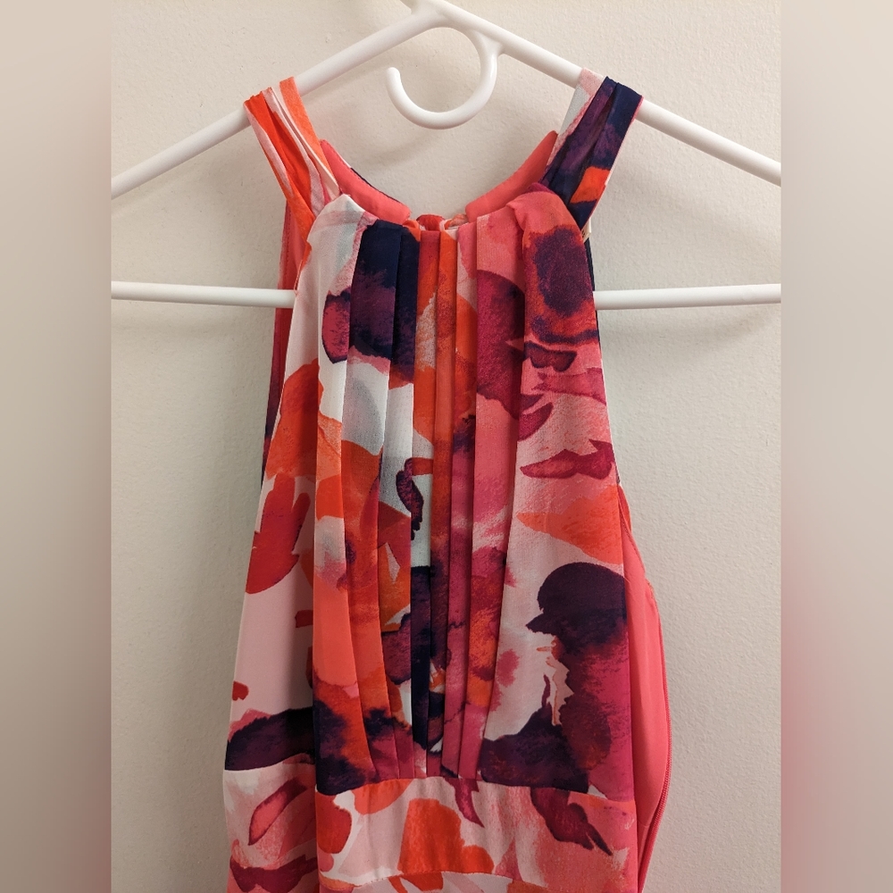 Eliza J pink floral maxi halter dress